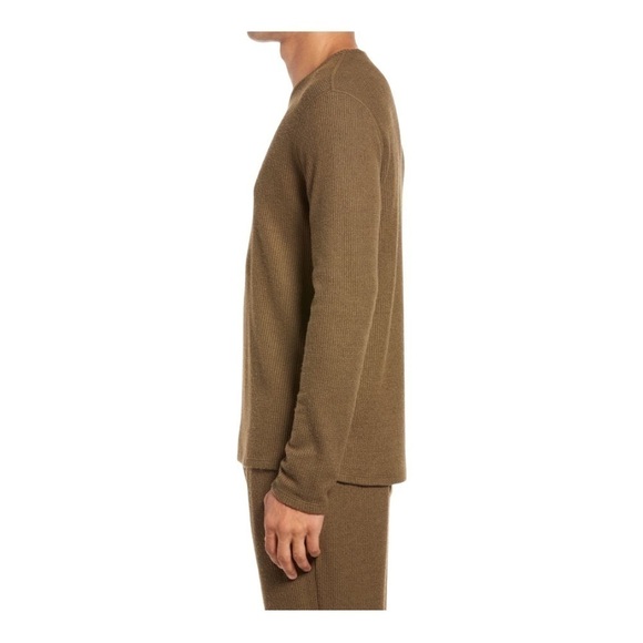 ATM Anthony Thomas Melillo Waffle Knit Long Sleeve Crew sweater in sable - Picture 4 of 13